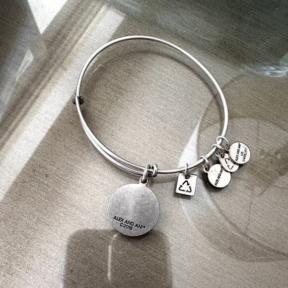 Alex & Ani "Music is Love" Silver-Tone Expandable Charm Bracelet - Picture 2 of 3